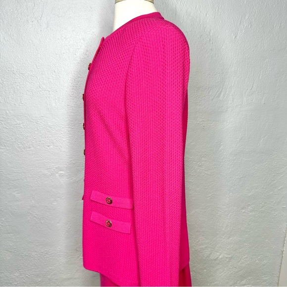 St. John Knit Fuscia Pink Skirt Suit Women’s 10 - Picture 4 of 16